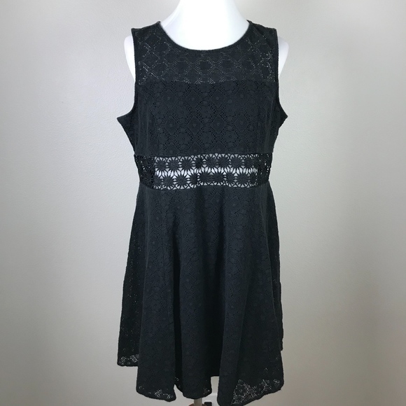 Adam Levine Collection Dresses & Skirts - Adam Levine Lace Trim Fit Flare Dress